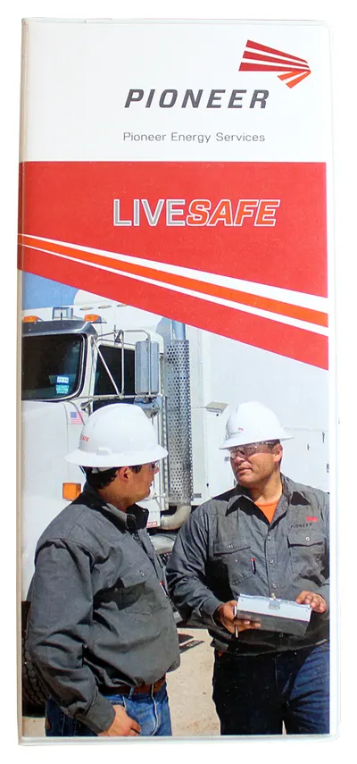 Full color entrapment tally book with a printed insert behind a clear vinyl window